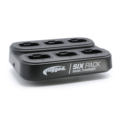 6 Pack - Rugged GMR2 PLUS - GMRS and FRS Two Way Handheld Radios with Bank Charger - Grey