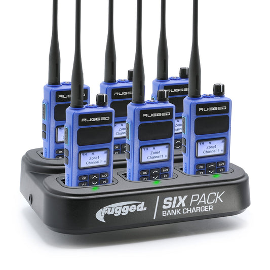 6 PACK - Choose Your Business Band Two Way Handheld Radio - R1 Blue