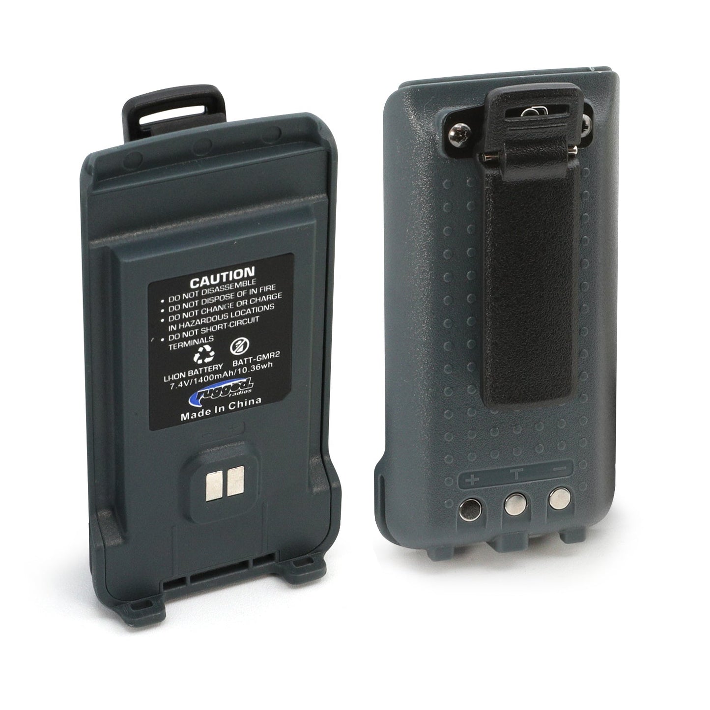 GMR2 Replacement Battery with 12v Charge Port and Belt Clip - Grey