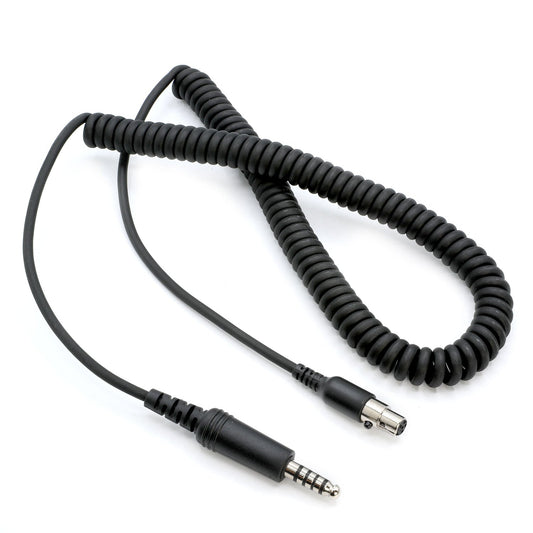Firetruck Intercom Headset Coil Cord for Firecom Style Jacks - 15 Foot