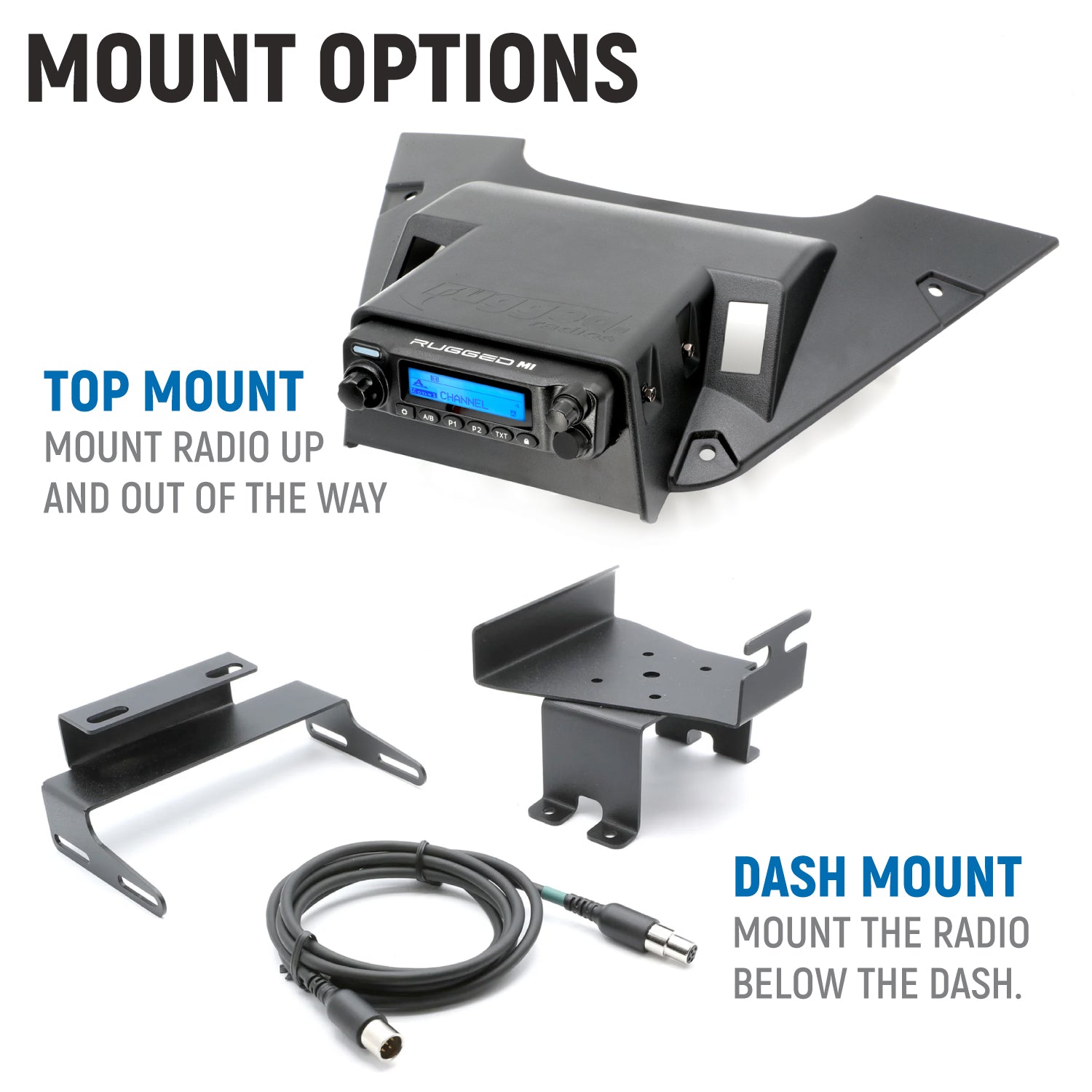 Can-Am Maverick R Complete Communication Kit with Rocker Switch Bluetooth Intercom and 2-Way Radio - STX Stereo Remote Head / G1 GMRS / Top Mount