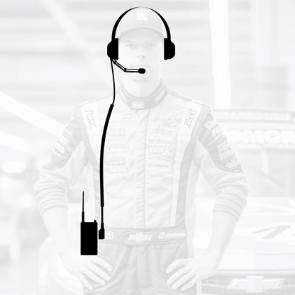 Crew Chief - H42 Spotter Headset and Rugged Handheld Radio Package - Single Radio with Nitro Bee X / RDH Digital UHF Radio / Safety Yellow