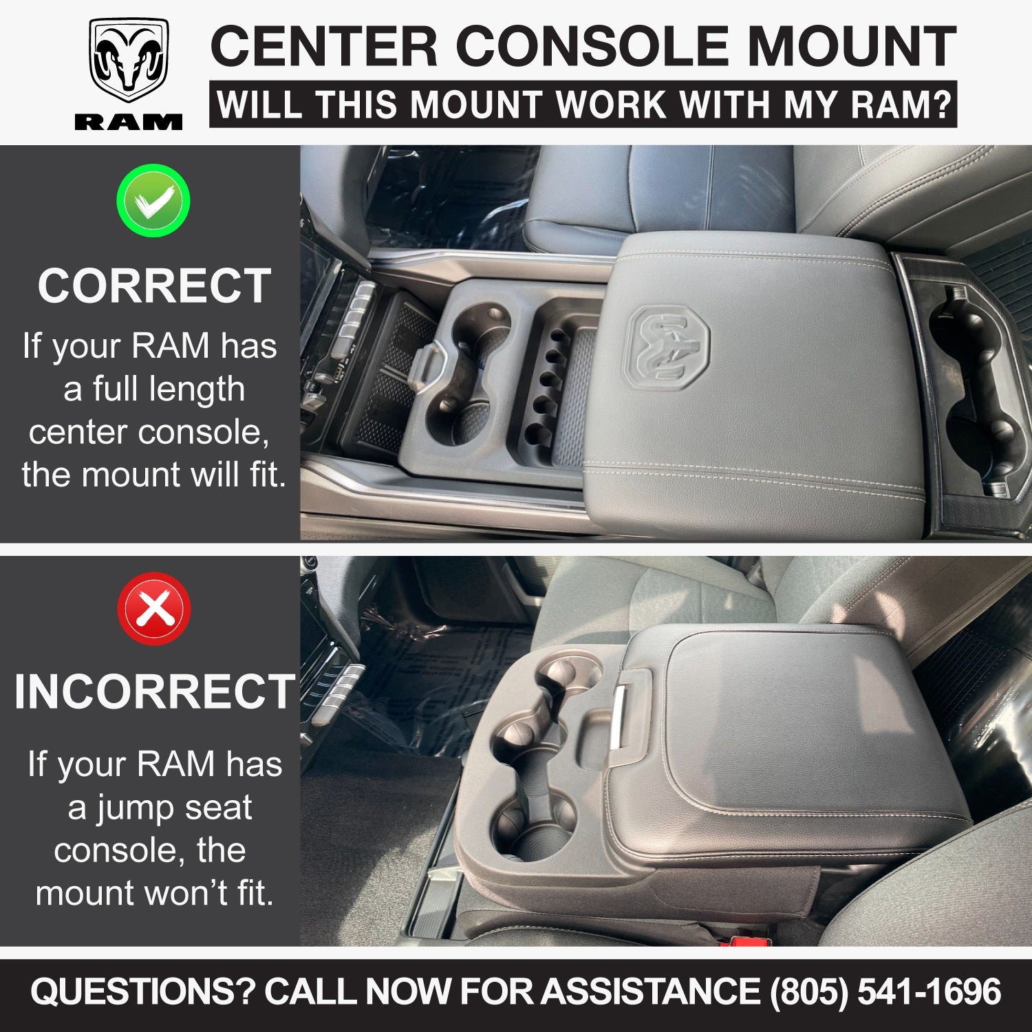 Center Console Radio Mount for Ford Chevy GMC and Ram TRX Trucks - Icom F5021