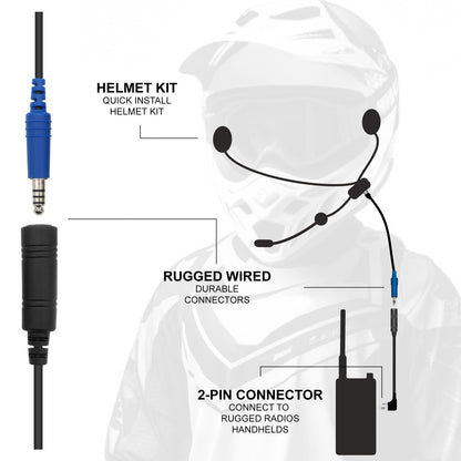 ENDURO Moto Kit -  Includes Helmet Kit and Compact Harness Cable - R1