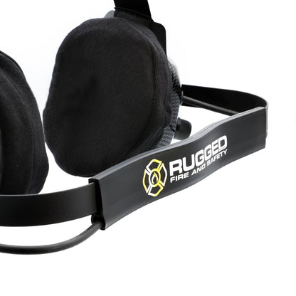 FHS Behind-The-Head Fire Safety Industrial Headset - With PTT Button / For Rugged / Firecom