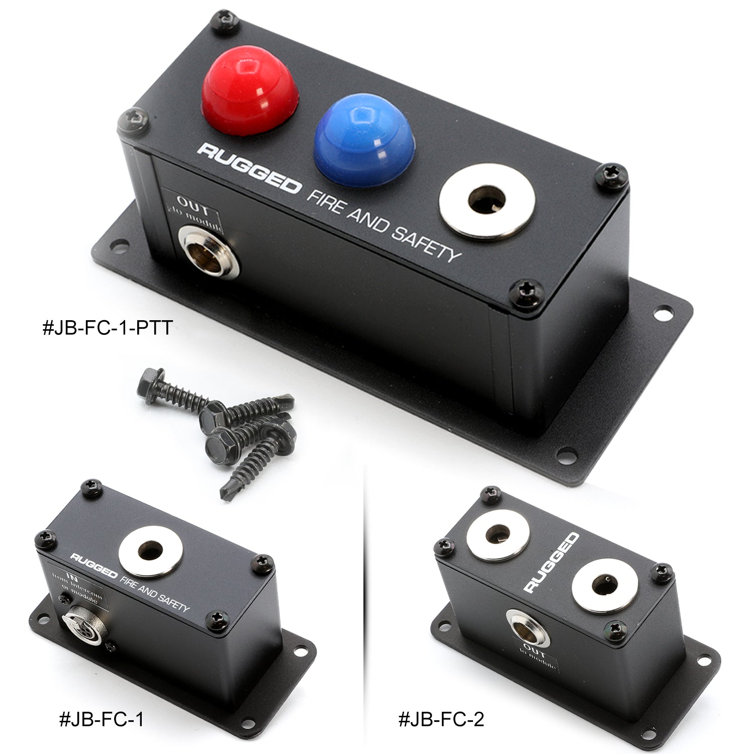 Jack Box Headset Stations for RRP800 Fire & Safety Intercoms - Single Position Jack Box with Dual PTT