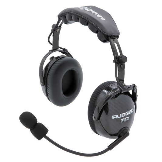 AlphaBass Carbon Fiber Stereo Headset with Bass Boost and Volume Control (OTH and BTH) - Behind The Head