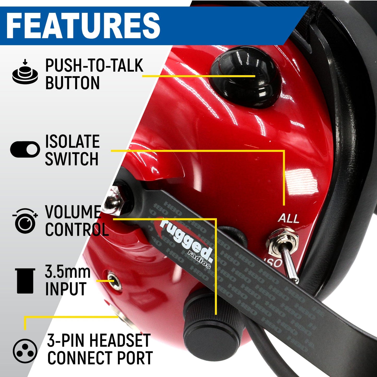 PAIR - H80 Track Talk Linkable Intercom Headsets - Bring The Conversation To The Circle Track NASCAR event