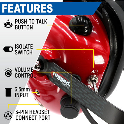 PAIR - H80 Track Talk Linkable Intercom Headsets - Bring The Conversation To The Circle Track NASCAR event