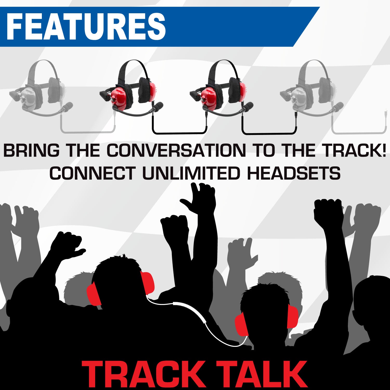 H80 Track Talk Linkable Intercom Headset - Bring The Conversation To The Circle Track NASCAR event