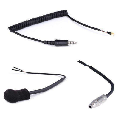 Peltor 4-Conductor Helmet Kits - Mic / 1/8  Ear Bud Jack / Straight