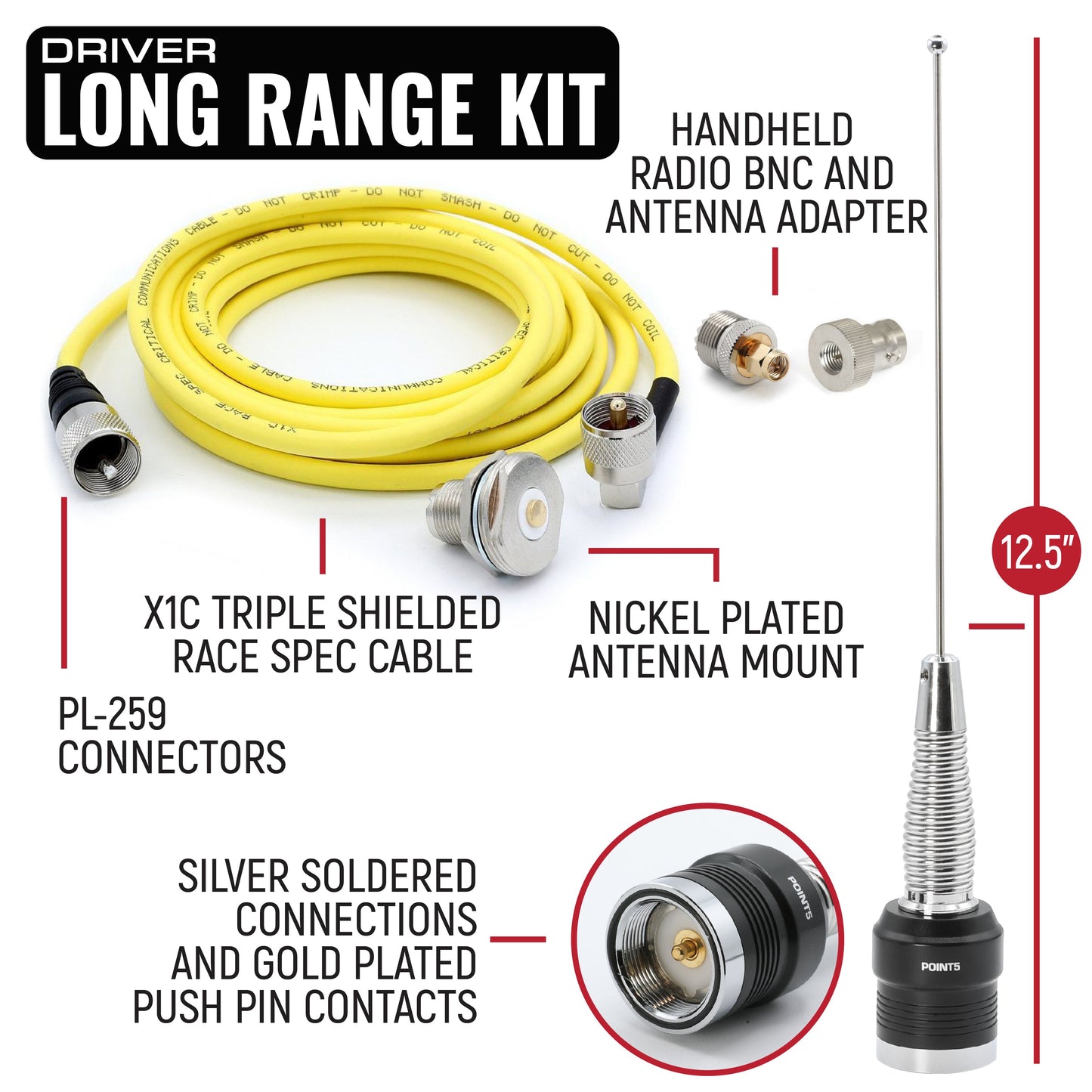IMSA Driver and Crew Chief Long Track Racing Kit with RDH16 Radios