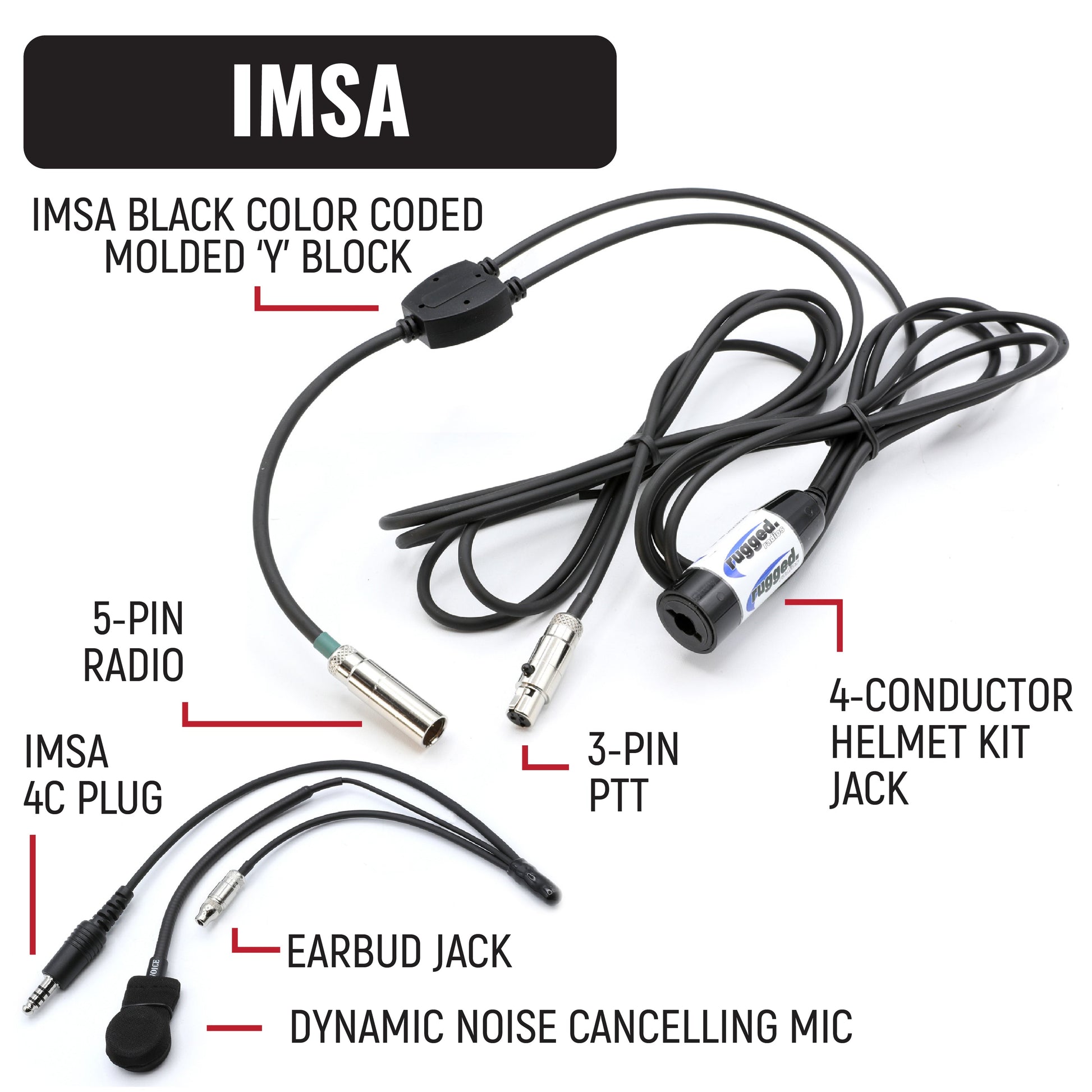 IMSA Driver Only Long Track Racing Communication Kit with RDH16 Radio