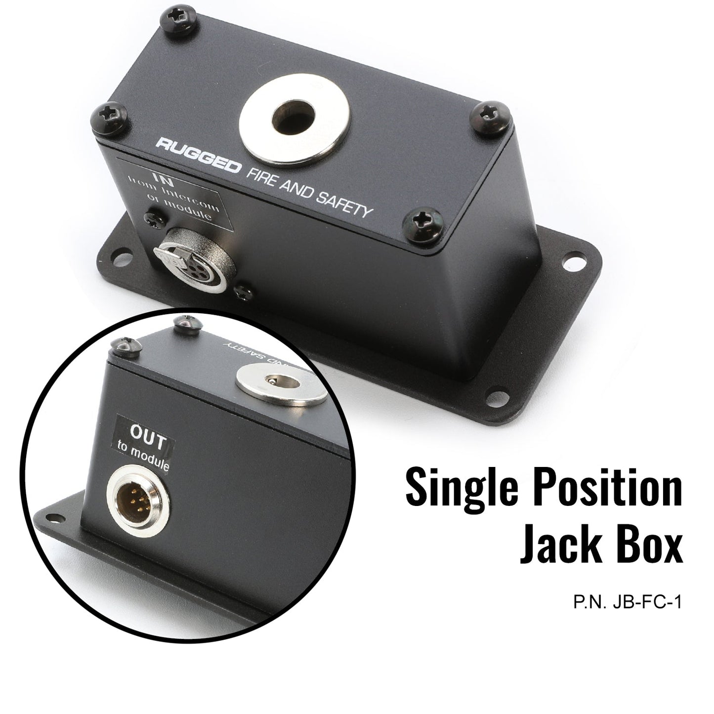 Jack Box Headset Stations for RRP800 Fire & Safety Intercoms - Single Position Jack Box