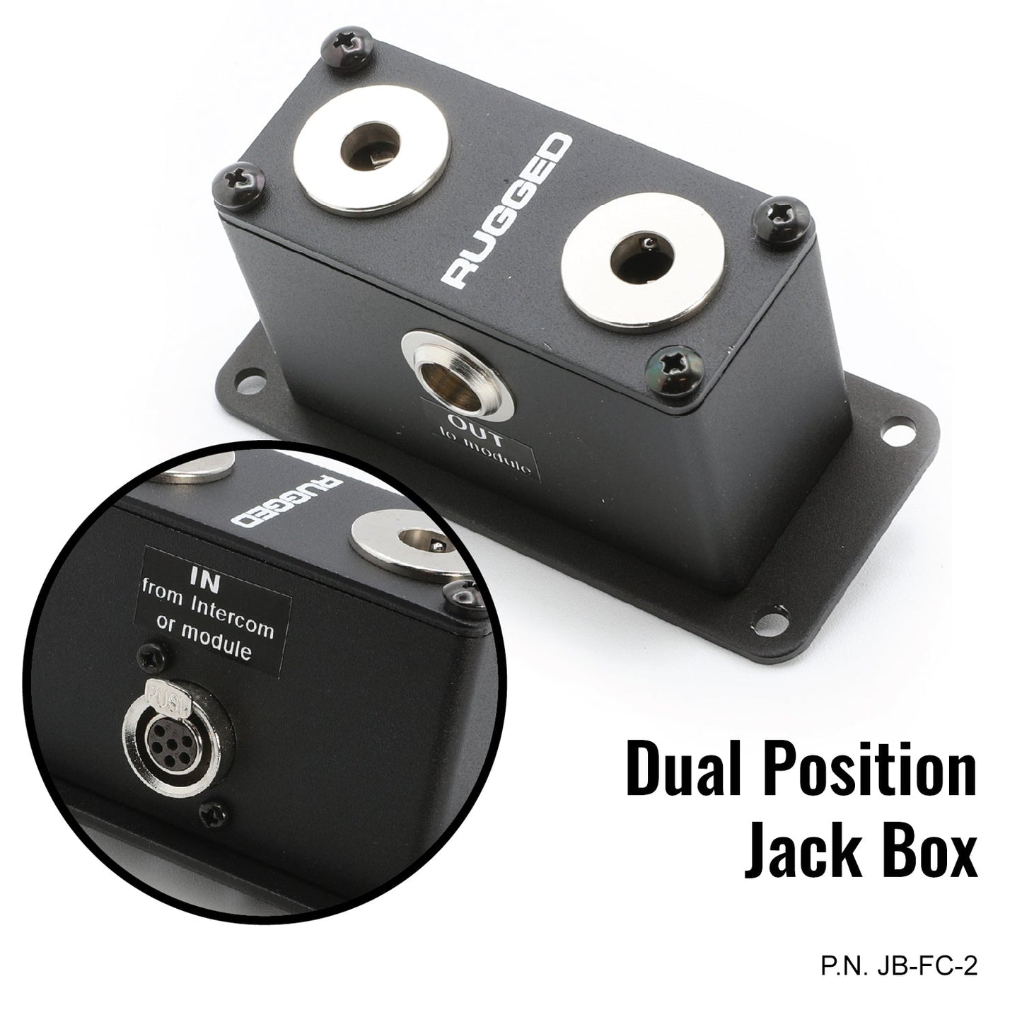 Jack Box Headset Stations for RRP800 Fire & Safety Intercoms - Single Position Jack Box with Dual PTT