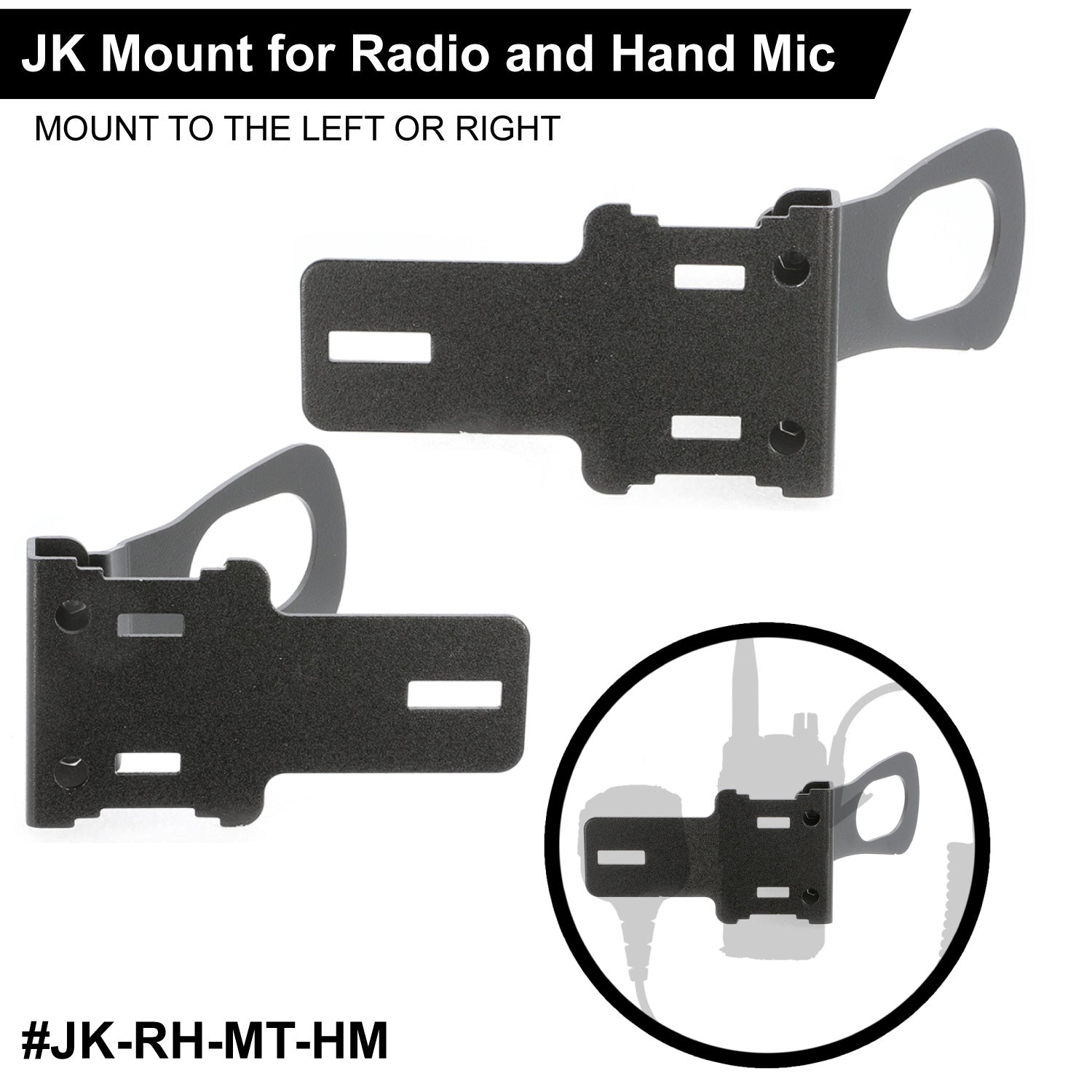Handheld Radio Grab Bar Mount for Jeep Wrangler JK JKU JL and Gladiator JT - JL/JT - Radio/Hand Mic Mount