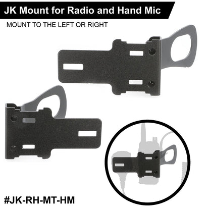 Handheld Radio Grab Bar Mount for Jeep Wrangler JK JKU JL and Gladiator JT - JK - Radio-Only Mount