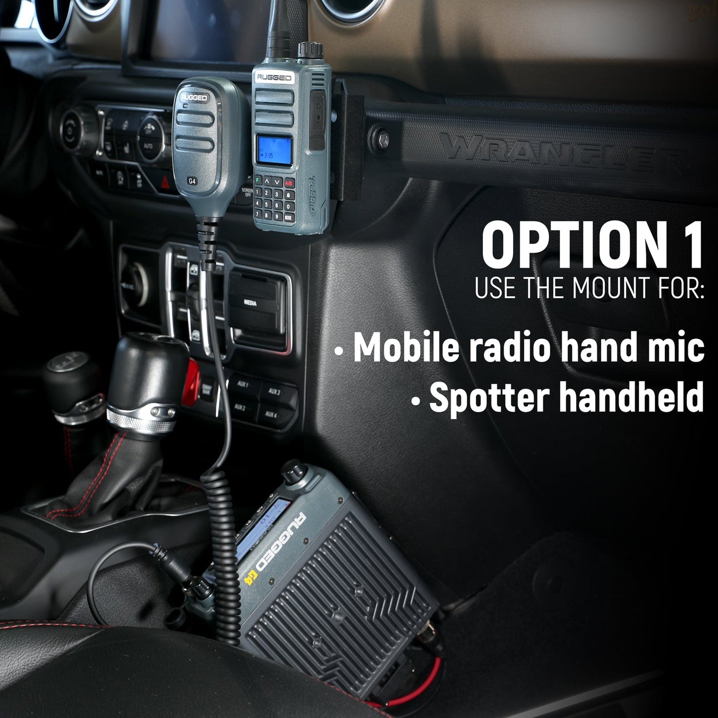 Handheld Radio Grab Bar Mount for Jeep Wrangler JK JKU JL and Gladiator JT - JL/JT - Radio/Hand Mic Mount