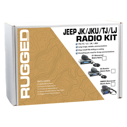 GMRS Mobile Radio Kit for Jeep Wrangler TJ LJ and JK - JK 2-Door (11-18) and TJ (97-06) and LJ (04-06) / Rambler G4