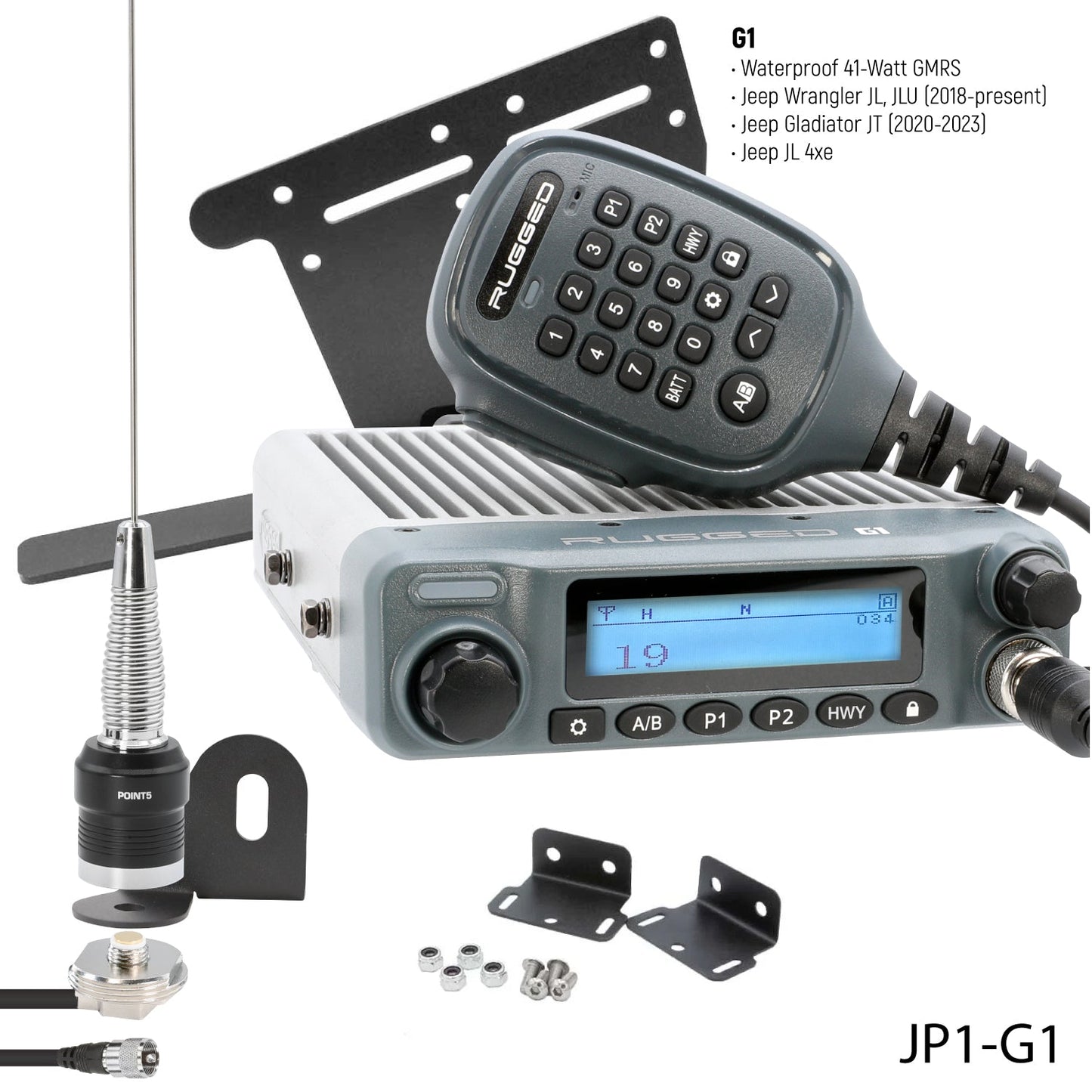 GMRS Mobile Radio Kit for Jeep Wrangler JL and Gladiator JT - Rambler G4