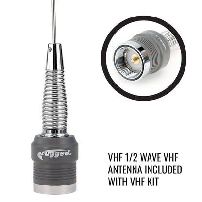 Long Track Antenna Upgrade Kit for Rugged V3 / RH5R Handheld Radio - VHF