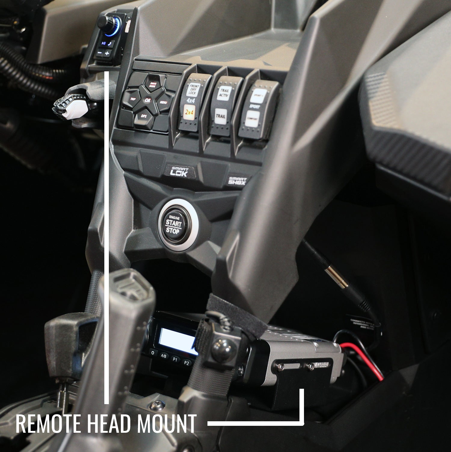 Can-Am Maverick X3 Complete Communication Kit with Bluetooth Intercom and 2-Way Radio - 696 PLUS / G1 GMRS / Dash Mount