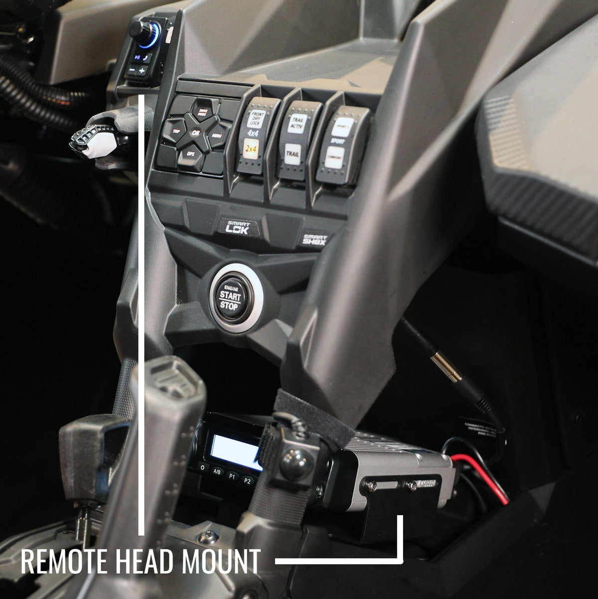 Can-Am Maverick X3 Complete Communication Kit with Bluetooth Intercom and 2-Way Radio - STX Stereo / G1 GMRS / Top Mount