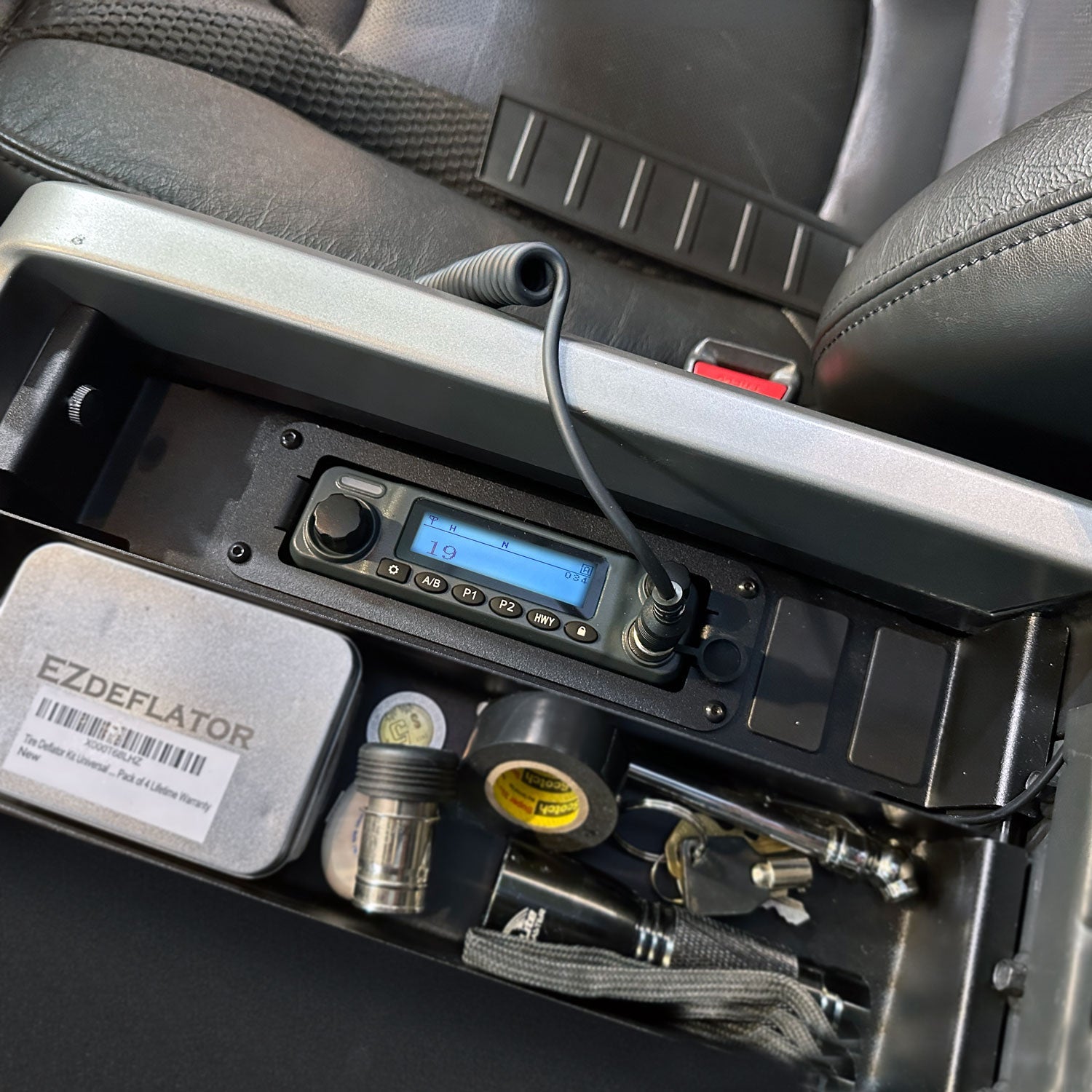 Center Console Radio Mount for Ford Chevy GMC and Ram TRX Trucks - Kenwood TK7360