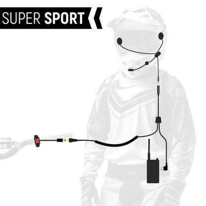 SUPER SPORT Complete Motorcycle Communication Kit with Lightweight SPORT Cables - R1