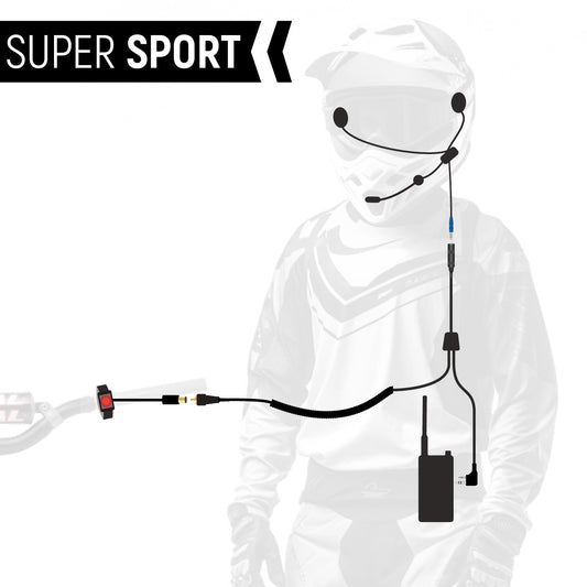 SUPER SPORT Complete Motorcycle Communication Kit with Lightweight SPORT Cables - Without Radio