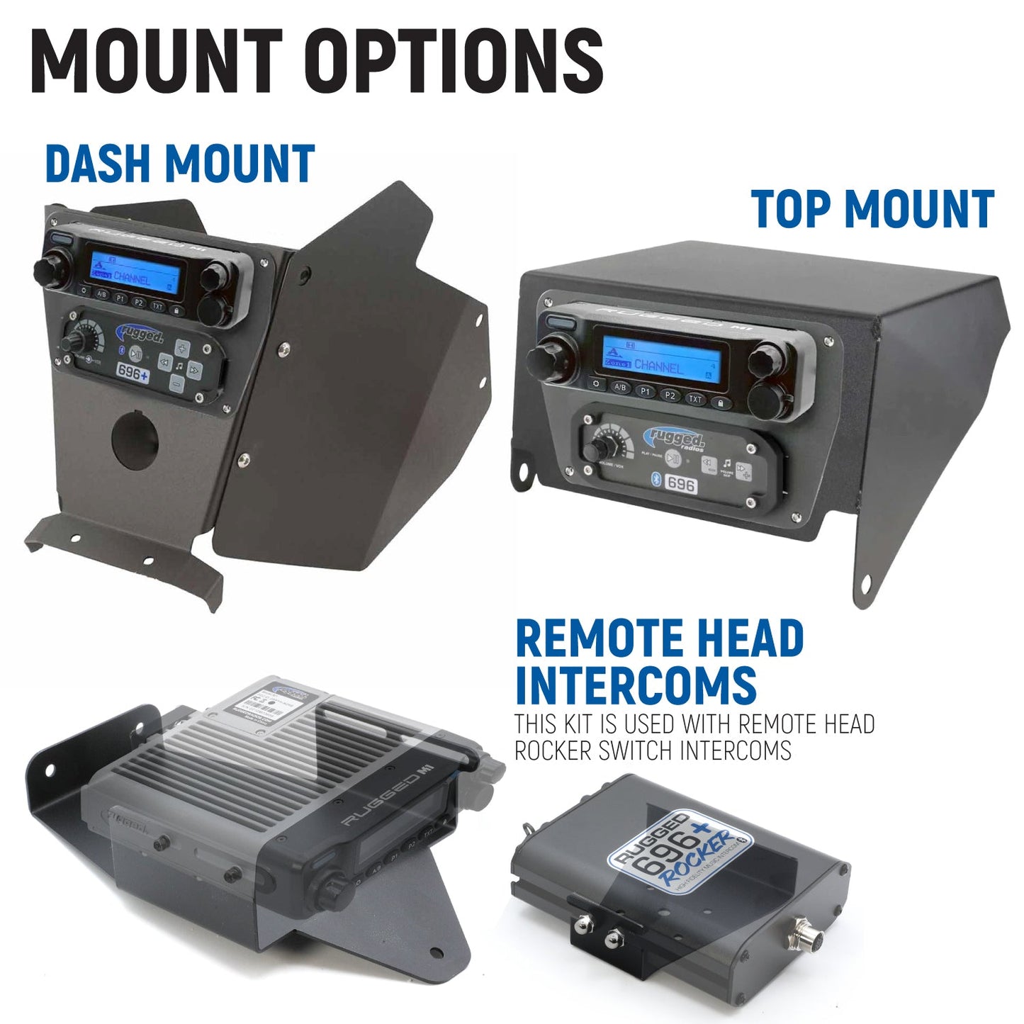 Can-Am Maverick X3 Complete Communication Kit with Bluetooth Intercom and 2-Way Radio - STX Stereo / M1 VHF Business Band / Top Mount