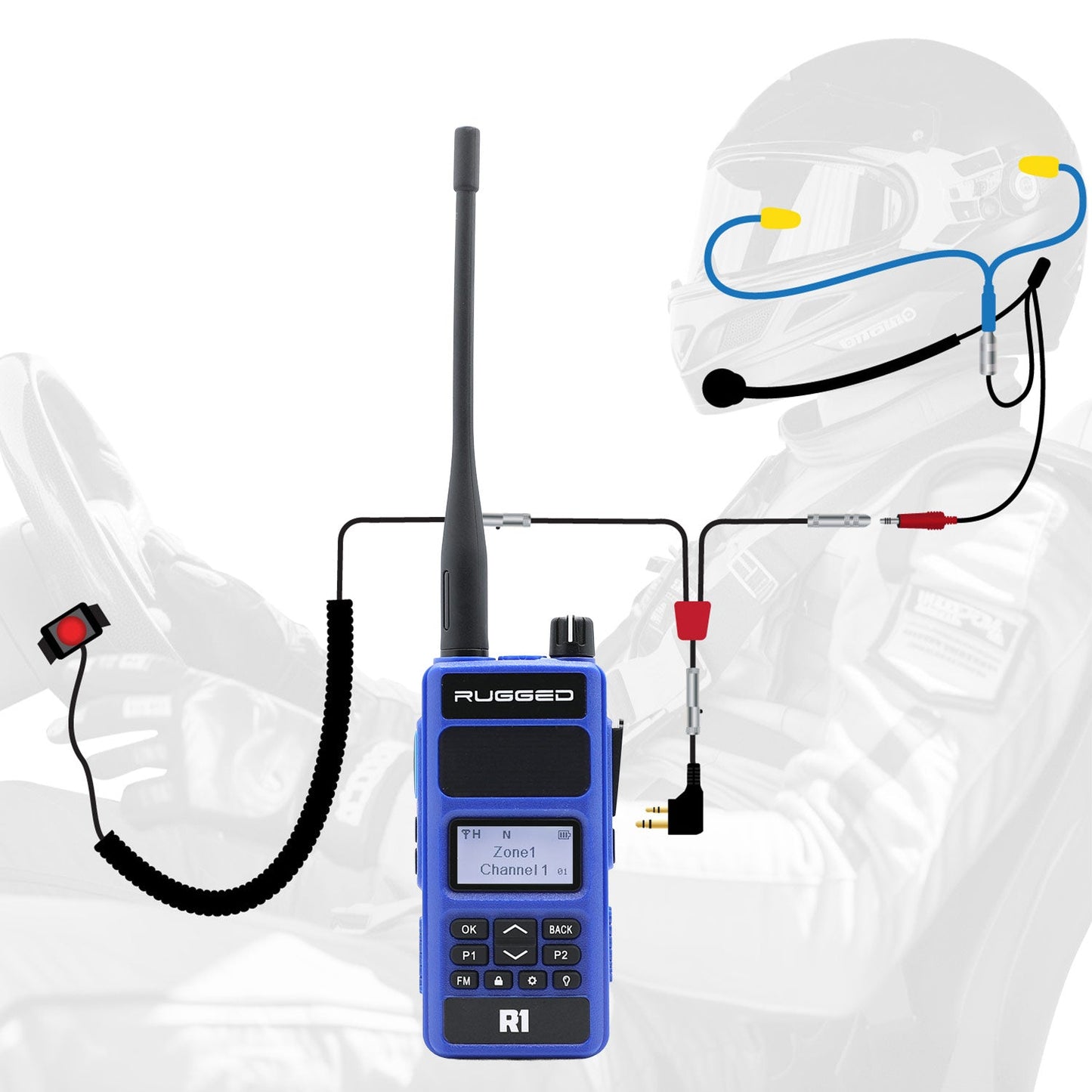 NASCAR Driver Only Racing Communication Kit with R1 Radio