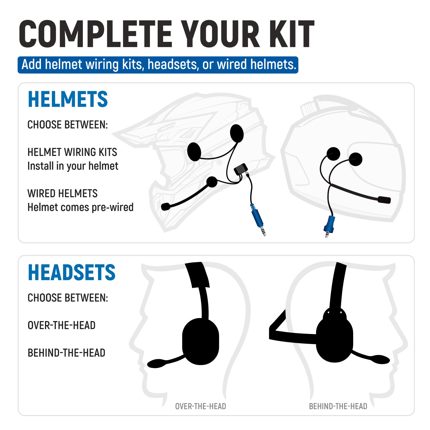 Yamaha YXZ 1000R Complete Communication Kit with Bluetooth Intercom and 2-Way Radio - STX Stereo / M1 VHF Business Band