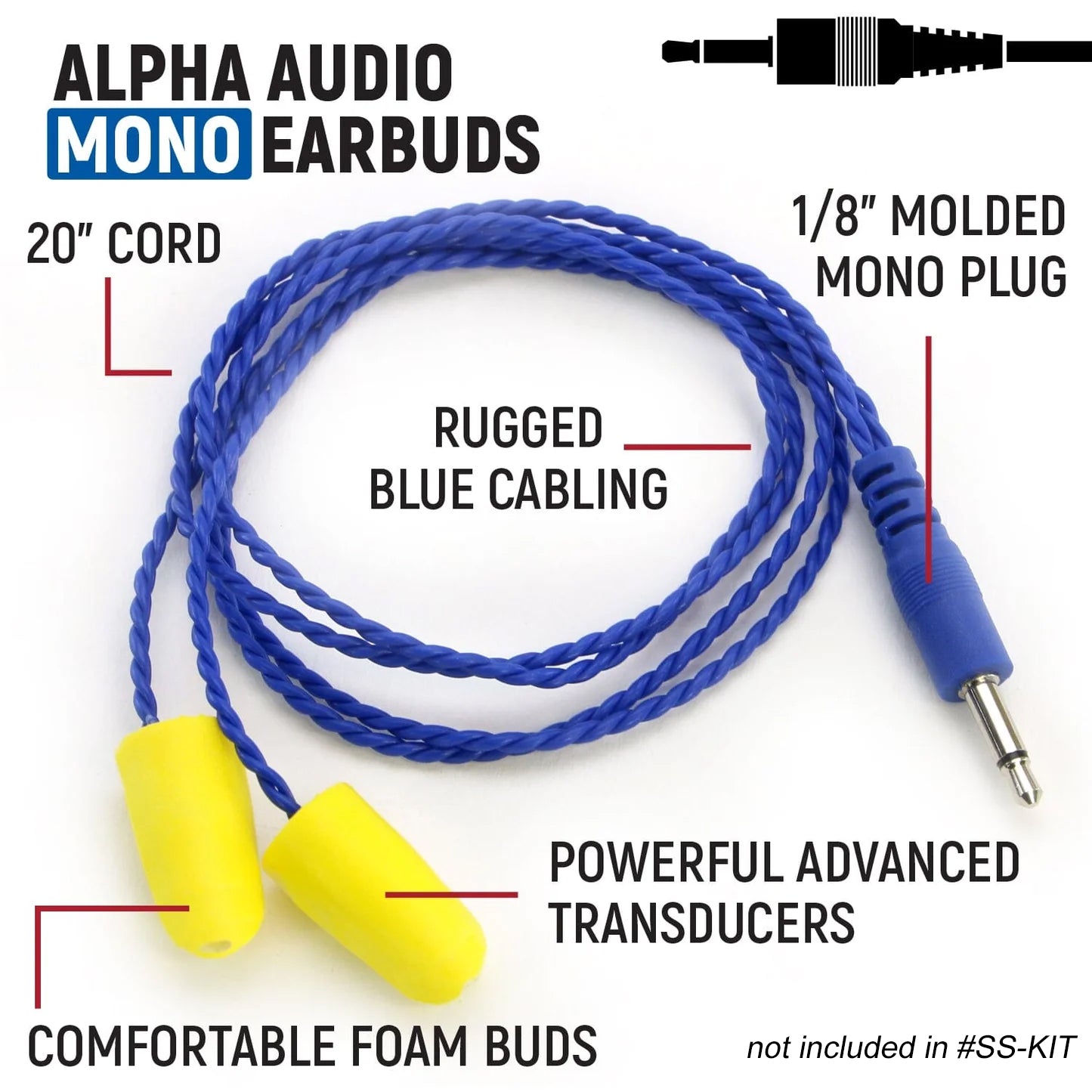RUGGED Wired Driver Only Communication Kit with RDH16 Radio - Kit with Earbuds