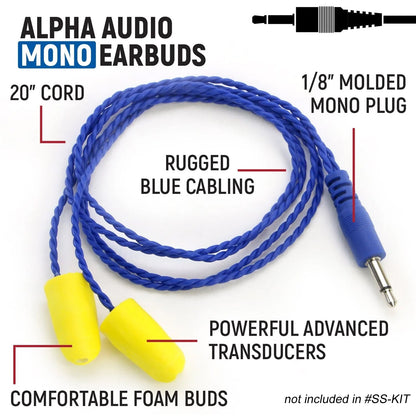RUGGED Wired Driver Only Communication Kit with RDH16 Radio - Kit with Earbuds