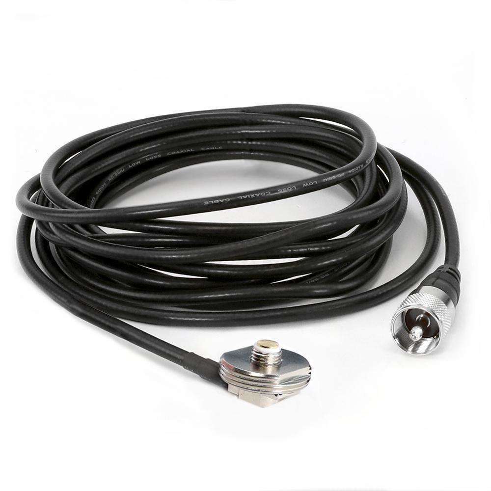 Antenna Coax Cable with 3/8 NMO Mount - 17 Feet