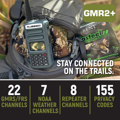 2 Pack - Rugged GMR2 PLUS - GMRS and FRS Two Way Handheld Radios - Safety Yellow