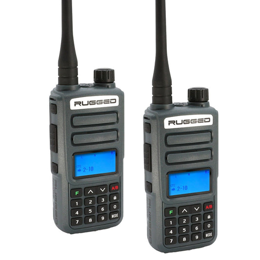 2 Pack - Rugged GMR2 PLUS - GMRS and FRS Two Way Handheld Radios - Safety Yellow