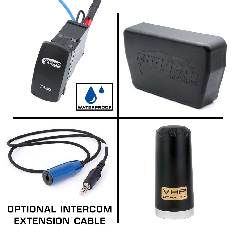 Alpha Accessory Pack For Rugged UTV SXS Intercom Radio Communication Systems - Without Intercom Extension Cables (for Headsets)