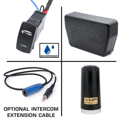 Alpha Accessory Pack For Rugged UTV SXS Intercom Radio Communication Systems - Without Intercom Extension Cables (for Headsets)