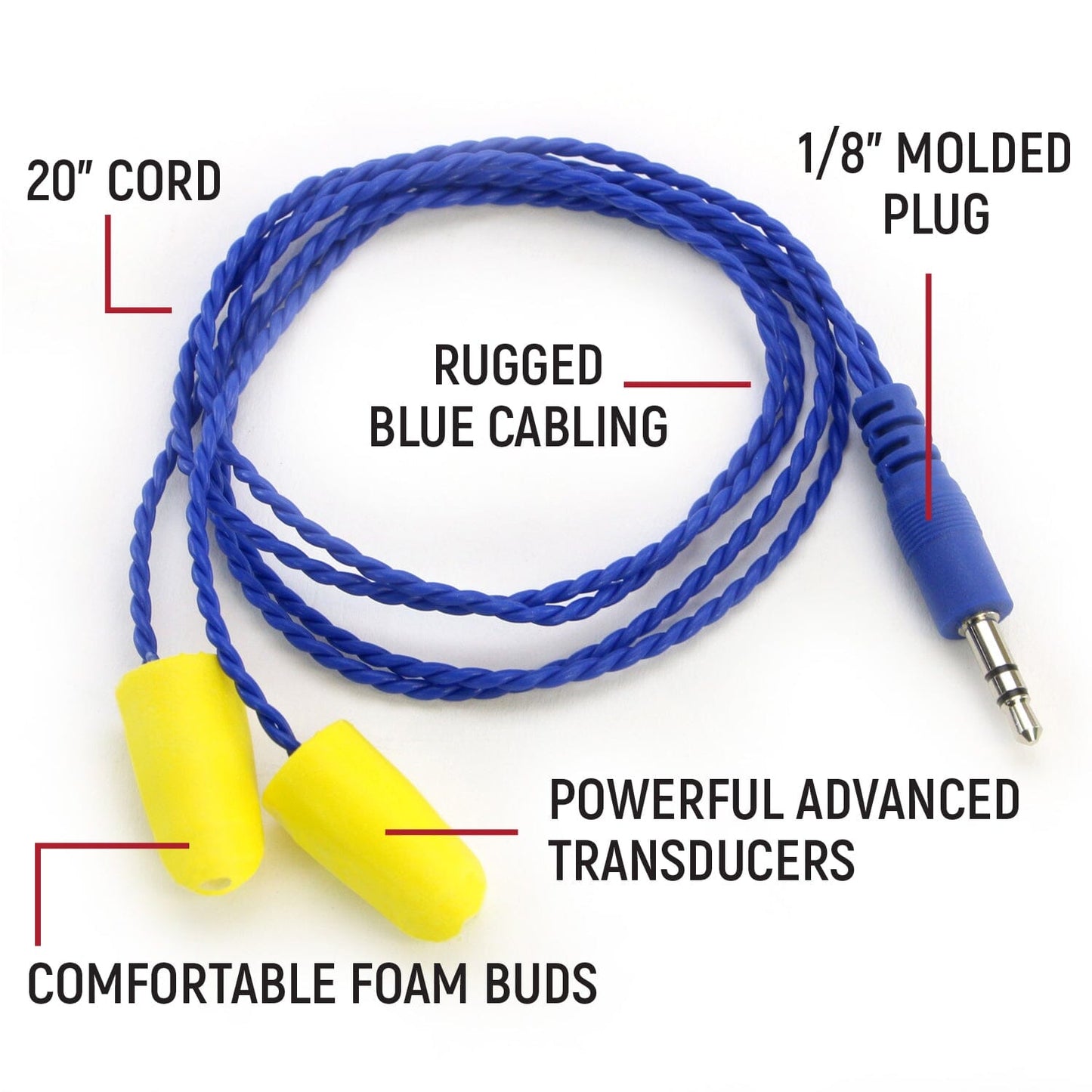 AlphaBud Foam Earbud Speakers - Mono and Stereo - Stereo