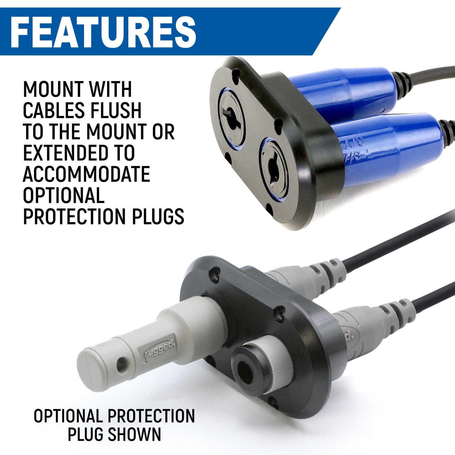 Dual Headset / Helmet Jack Flush Mount - Offroad