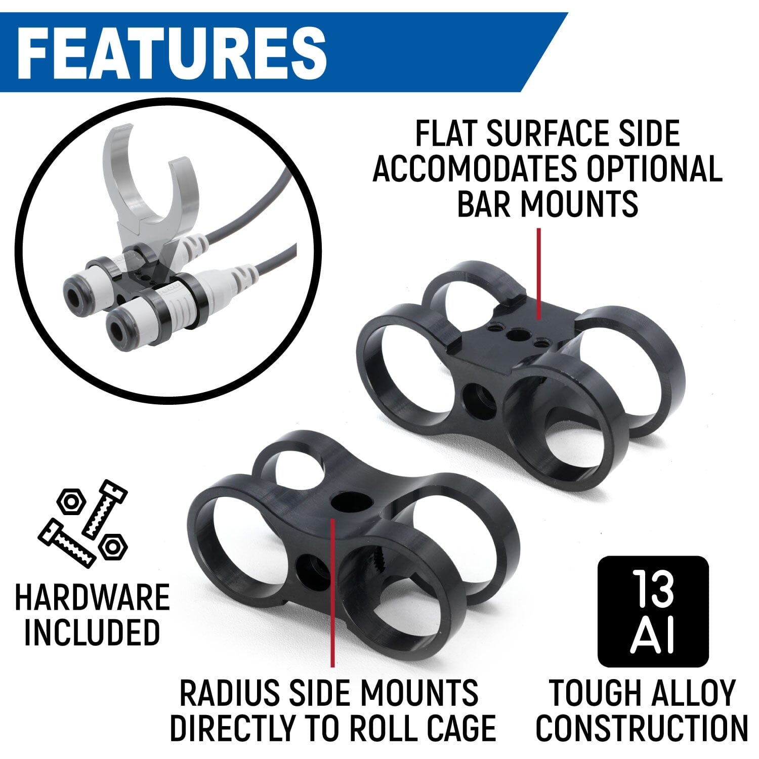 Dual Headset or Helmet Jack - Bar Mount - STX Stereo