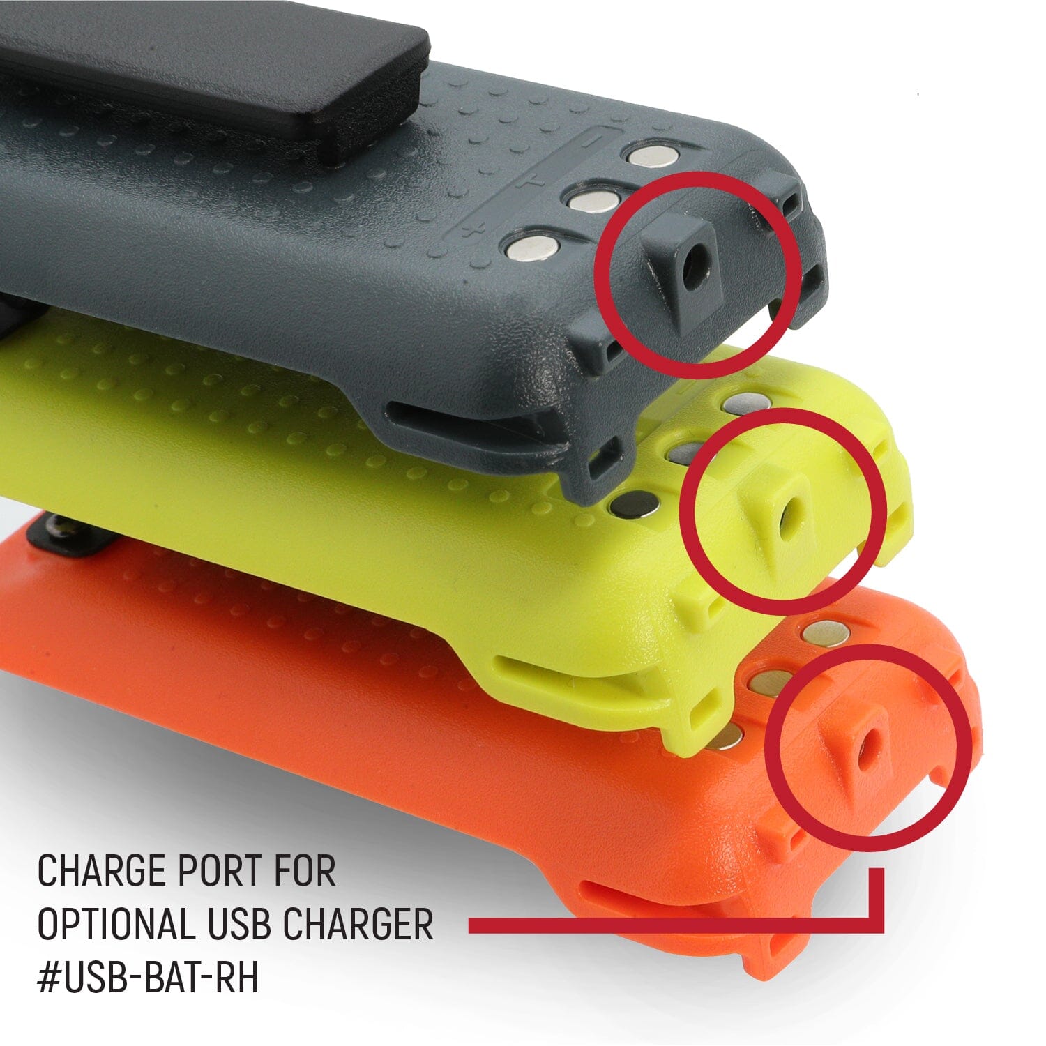 GMR2 Replacement Battery with 12v Charge Port and Belt Clip - Safety Yellow