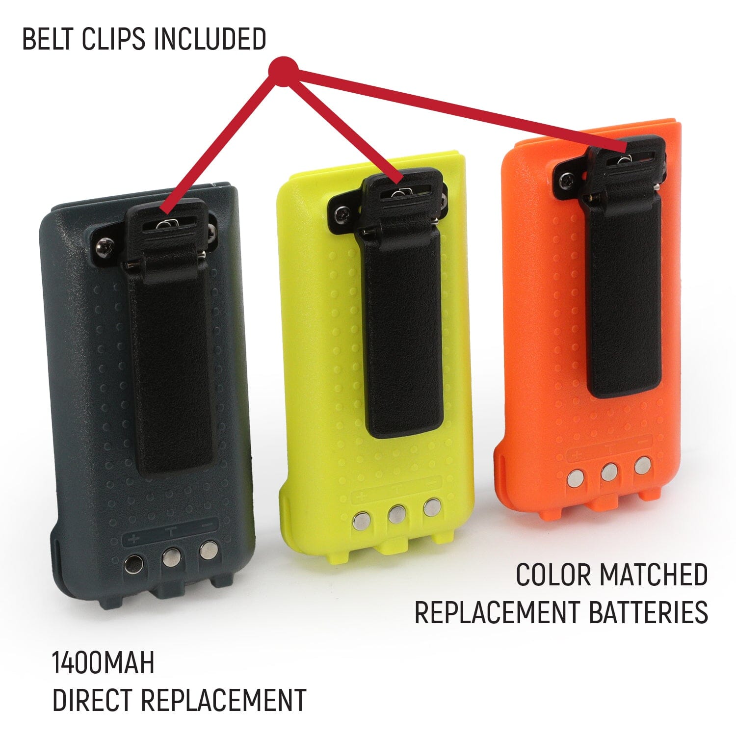 GMR2 Replacement Battery with 12v Charge Port and Belt Clip - Grey