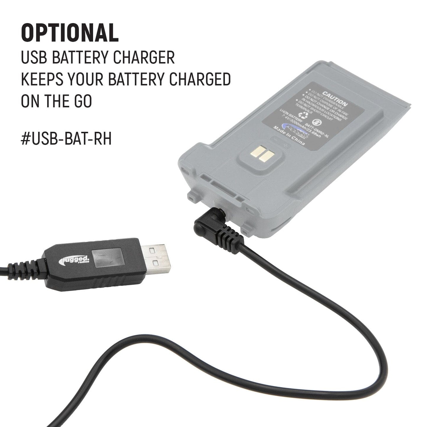GMR2 Replacement Battery with 12v Charge Port and Belt Clip - Safety Orange