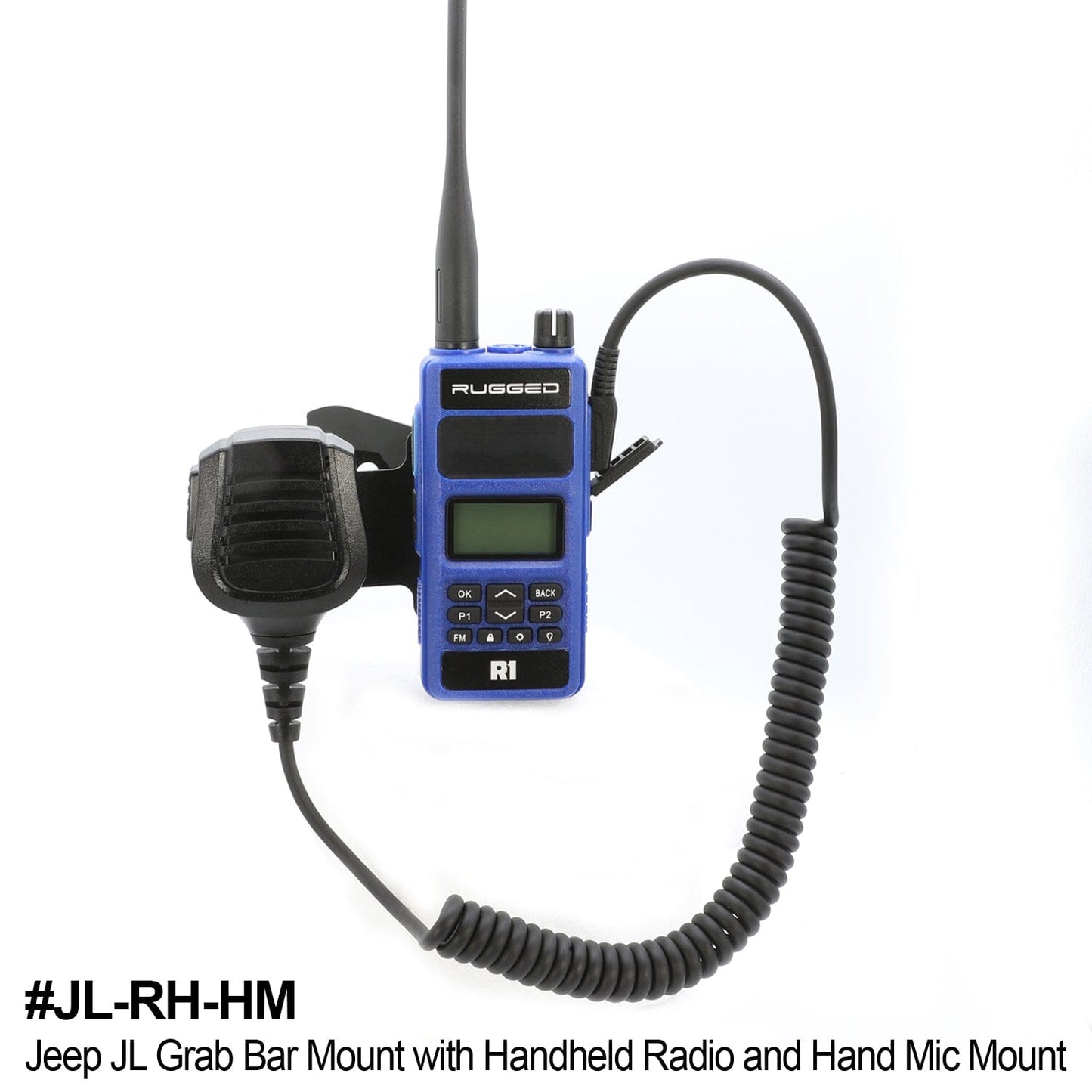 Handheld Radio Grab Bar Mount for Jeep Wrangler JK JKU JL and Gladiator JT - JK - Radio-Only Mount