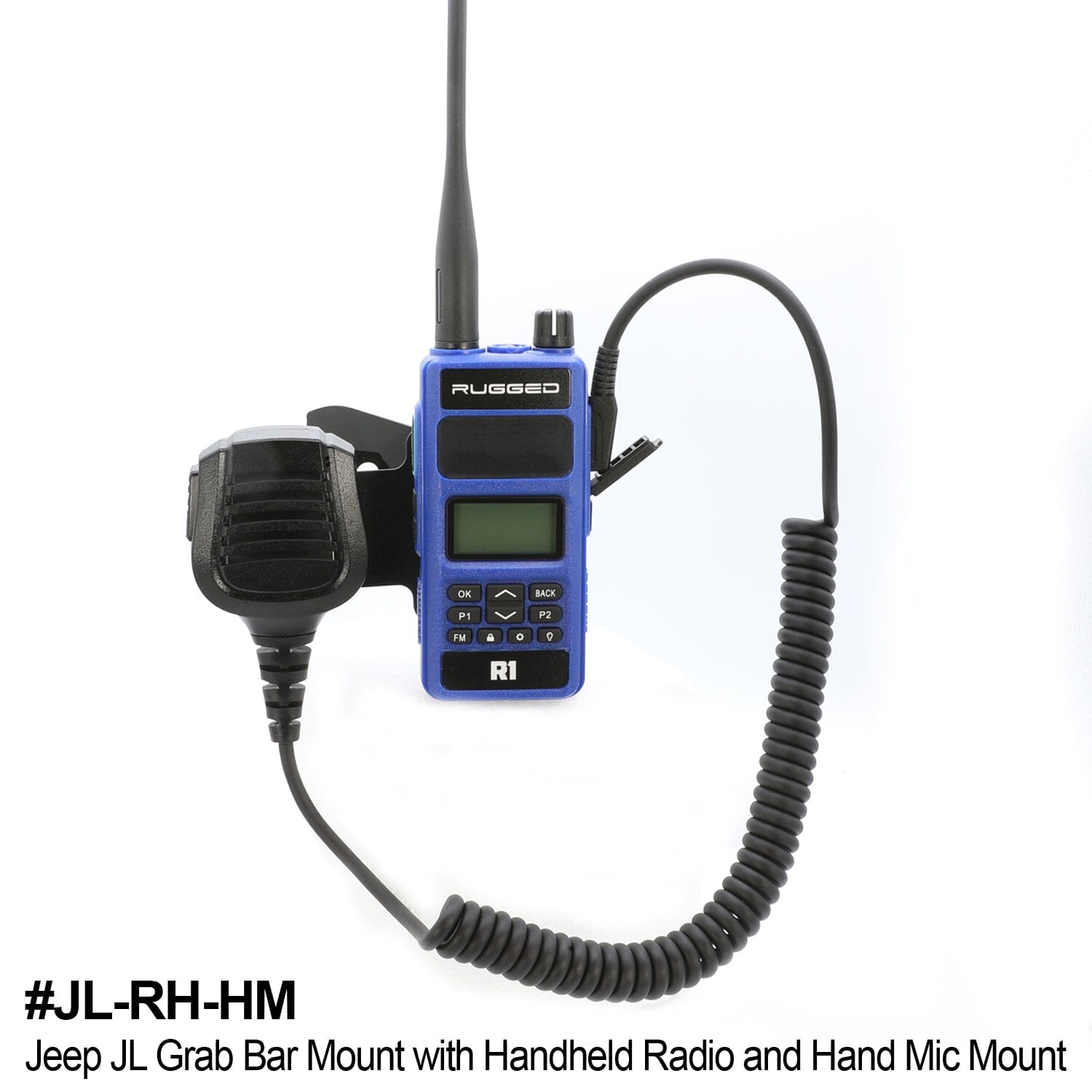 Handheld Radio Grab Bar Mount for Jeep Wrangler JK JKU JL and Gladiator JT - JL/JT - Radio/Hand Mic Mount