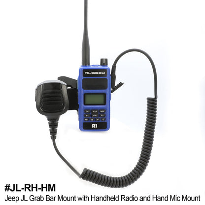 Handheld Radio Grab Bar Mount for Jeep Wrangler JK JKU JL and Gladiator JT - JL/JT - Radio/Hand Mic Mount