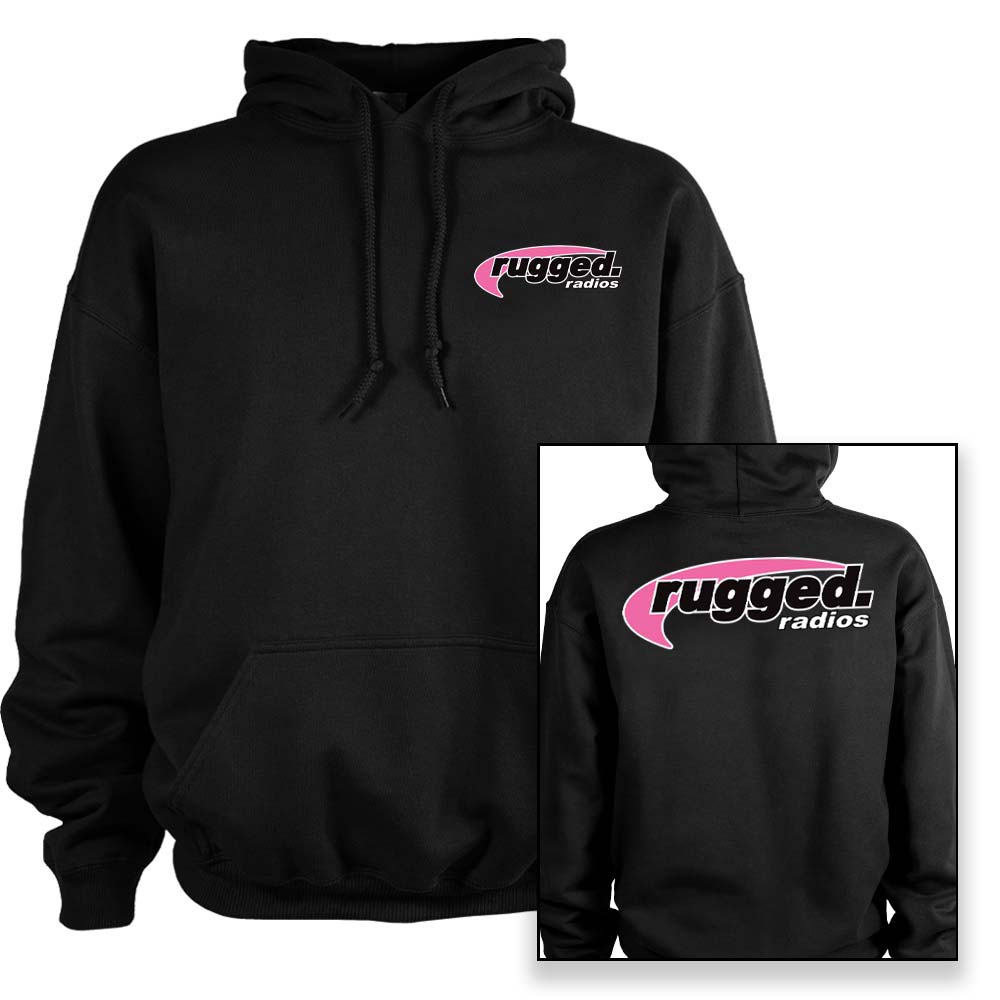 Rugged Radios PINK Pullover Hoodie - Black - SM